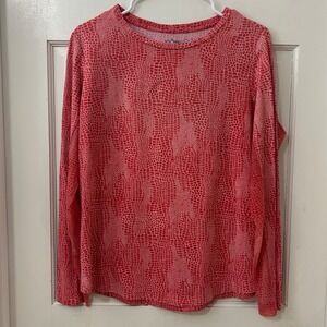 IBKUL Sz L Long Sleeve Cooling Shirt Mesh Sleeve Snake Print Activewear Top